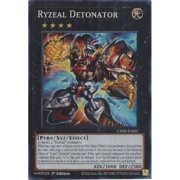 YuGiOh Trading Card Game Crossover Breakers Collector's Rare Ryzeal Detonator CRBR-EN007