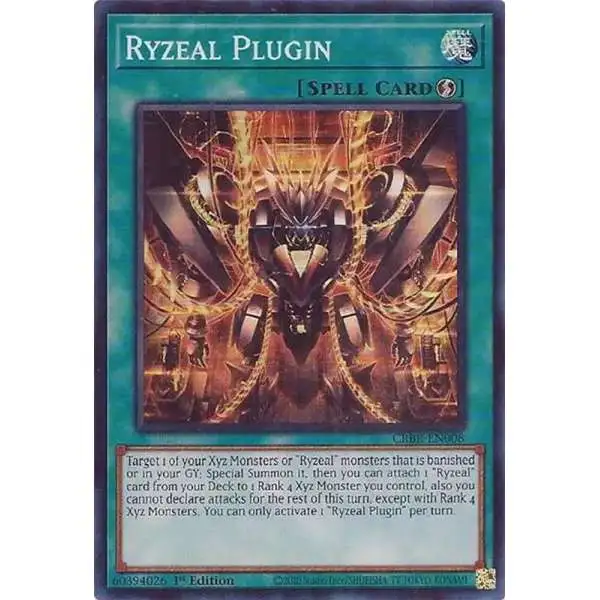 YuGiOh Trading Card Game Crossover Breakers Super Rare Ryzeal Plugin CRBR-EN008