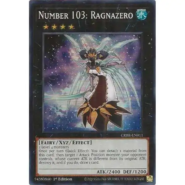 YuGiOh Trading Card Game Crossover Breakers Super Rare Number 103: Ragnazero CRBR-EN011