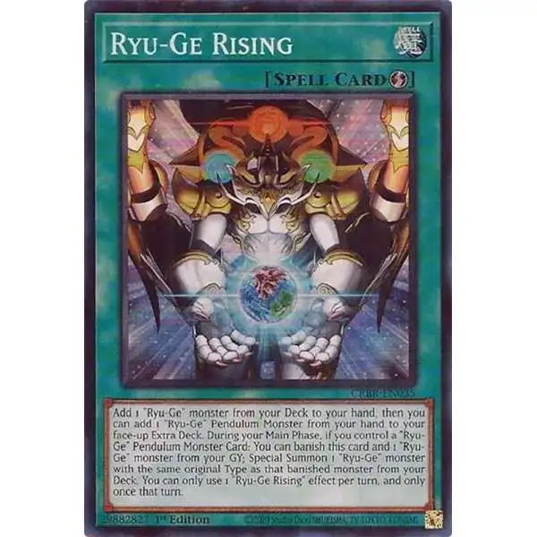YuGiOh Trading Card Game Crossover Breakers Super Rare Ryu-Ge Rising CRBR-EN035