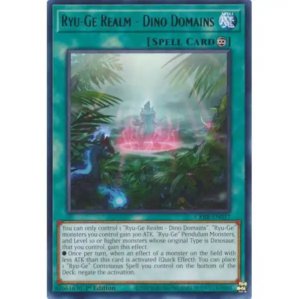 YuGiOh Trading Card Game Crossover Breakers Rare Ryu-Ge Realm - Dino Domains CRBR-EN037