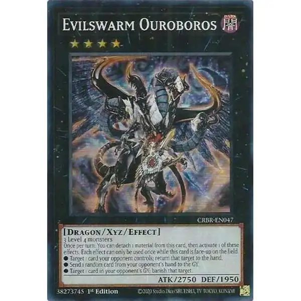 YuGiOh Trading Card Game Crossover Breakers Super Rare Evilswarm Ouroboros CRBR-EN047