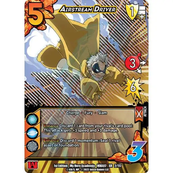 My Hero Academia Collectible Card Game Series 2 Crimson Rampage Extra Rare Airstream Driver #2 [XR]