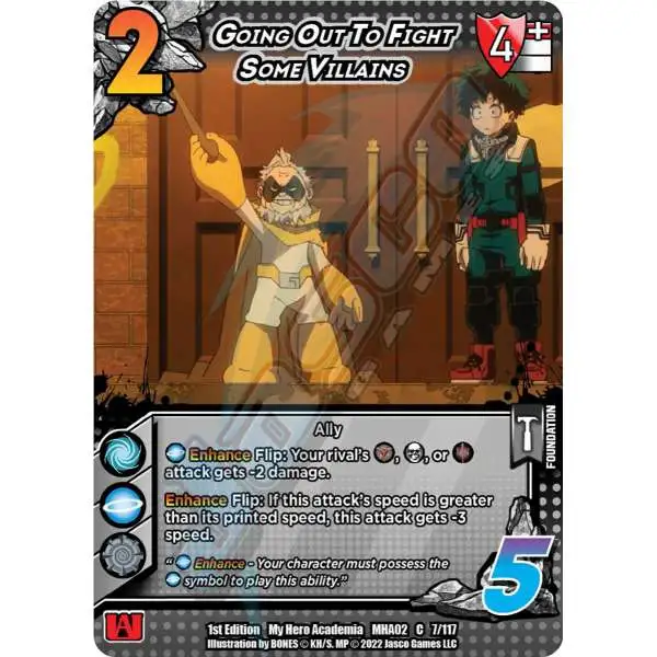 My Hero Academia Collectible Card Game Series 2 Crimson Rampage Common Going Out To Fight Some Villains #7