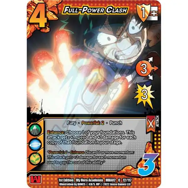 My Hero Academia Collectible Card Game Series 2 Crimson Rampage Common Full-Power Clash #12