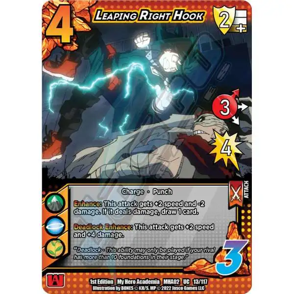 My Hero Academia Collectible Card Game Series 2 Crimson Rampage Uncommon Leaping Right Hook #13