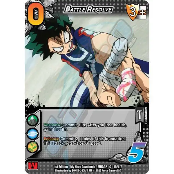 My Hero Academia Collectible Card Game Series 2 Crimson Rampage Common Battle Resolve #16