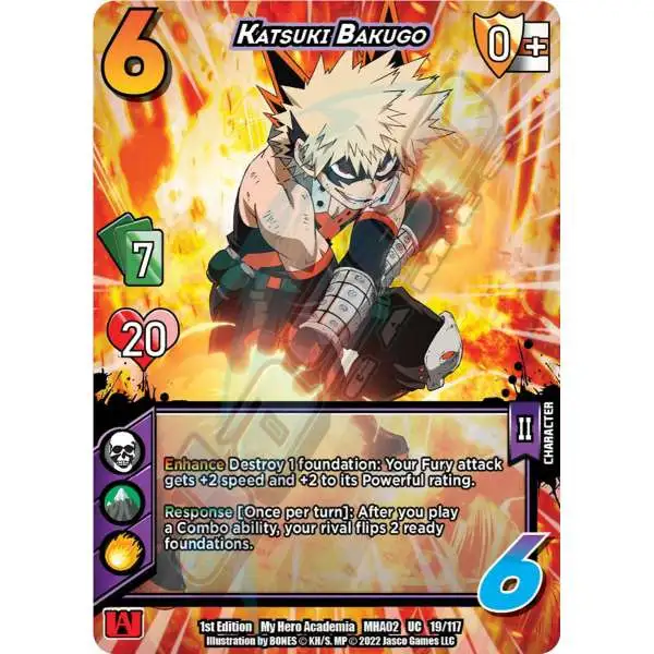 My Hero Academia Collectible Card Game Series 2 Crimson Rampage Uncommon Katsuki Bakugo #19
