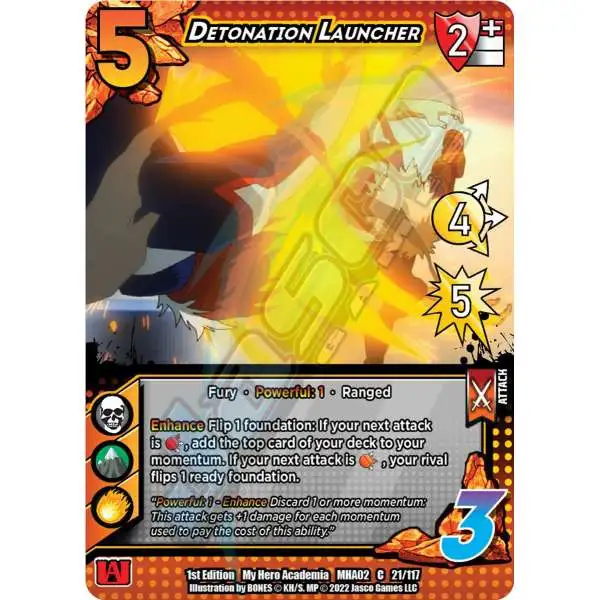 My Hero Academia Collectible Card Game Series 2 Crimson Rampage Common Detonation Launcher #21