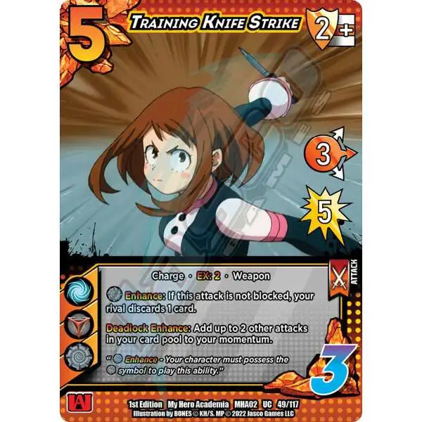 My Hero Academia Collectible Card Game Series 2 Crimson Rampage Uncommon Training Knife Strike #49
