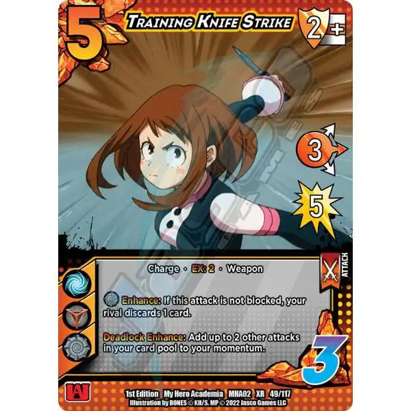 My Hero Academia Collectible Card Game Series 2 Crimson Rampage Extra Rare Training Knife Strike #49 [XR]