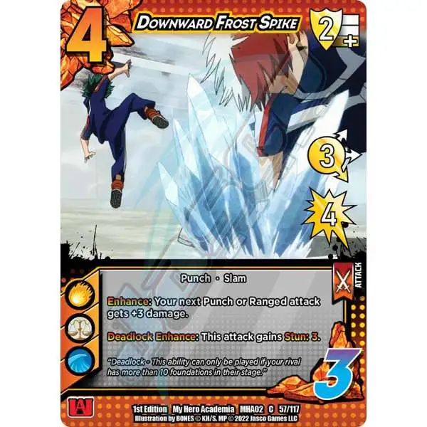 My Hero Academia Collectible Card Game Series 2 Crimson Rampage Common Downward Frost Spike #57