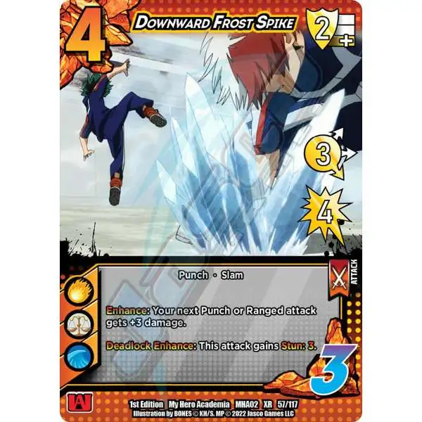 My Hero Academia Collectible Card Game Series 2 Crimson Rampage Extra Rare Downward Frost Spike #57 [XR]