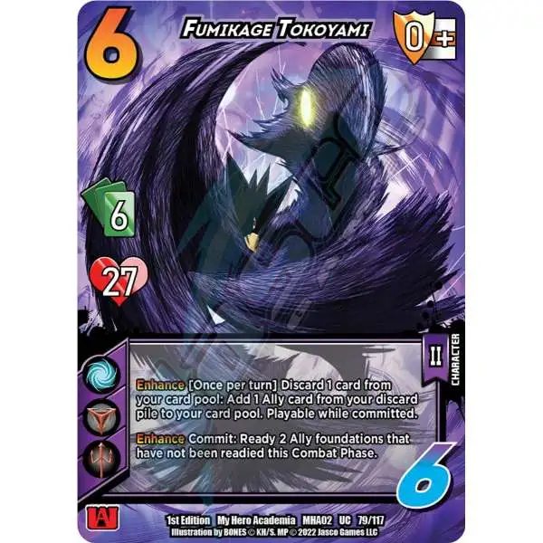 My Hero Academia Collectible Card Game Series 2 Crimson Rampage Uncommon Fumikage Tokoyami #79