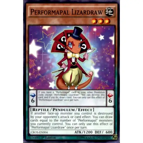 YuGiOh Crossed Souls Common Performapal Lizardraw CROS-EN004