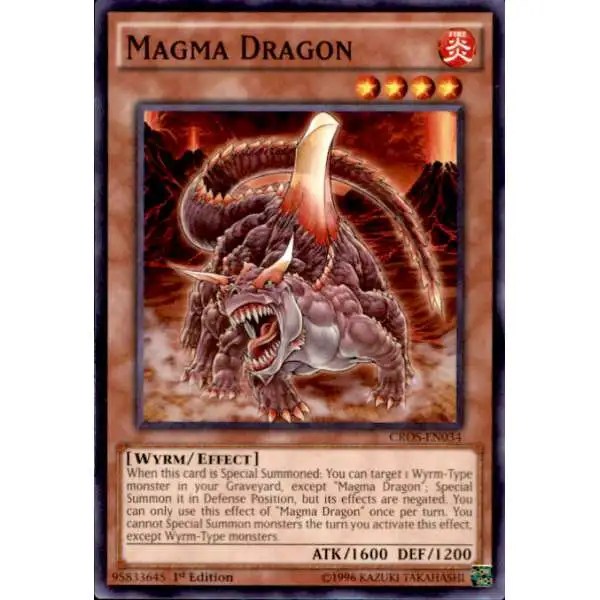 YuGiOh Crossed Souls Common Magma Dragon CROS-EN034