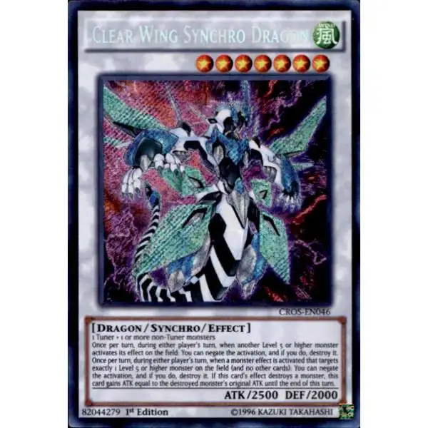 YuGiOh Crossed Souls Secret Rare Clear Wing Synchro Dragon CROS-EN046