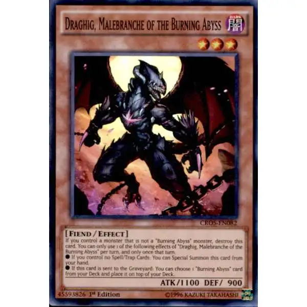 YuGiOh Crossed Souls Super Rare Draghig, Malebranche of the Burning Abyss CROS-EN082