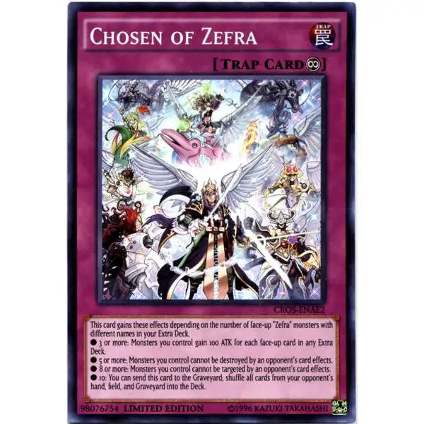 YuGiOh Crossed Souls Super Rare Chosen of Zefra CROS-ENAE2