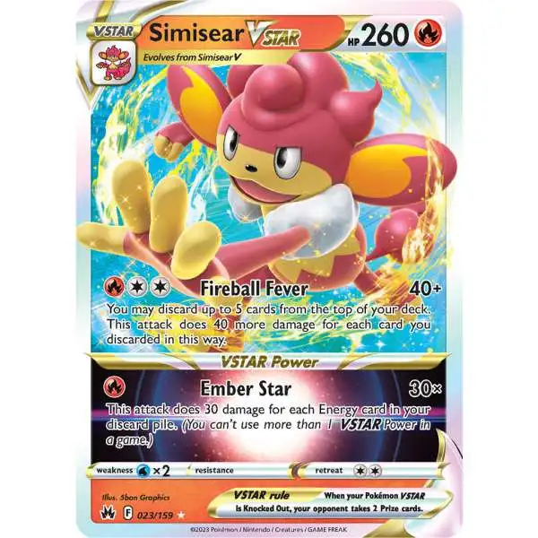 are vstar pokemon cards rare - Charizard 019/159 - Crown Zenith Evolves from Simisear V Type Pokémon VSTAR Cards | VSTAR