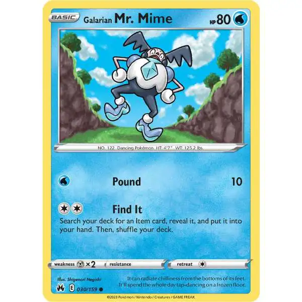Pokemon Trading Card Game Crown Zenith Common Galarian Mr. Mime #30
