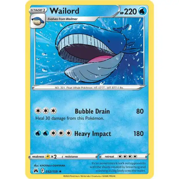 Pokemon Trading Card Game Crown Zenith Rare Wailord #32
