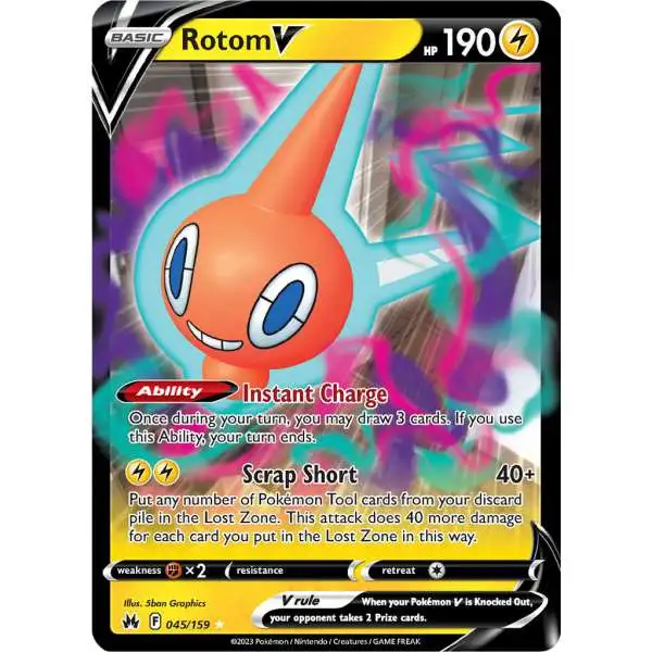 Pokemon Trading Card Game Crown Zenith Holo Rare Rotom V #45