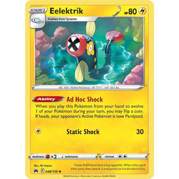 Pokemon Trading Card Game Crown Zenith Uncommon Eelektrik #48