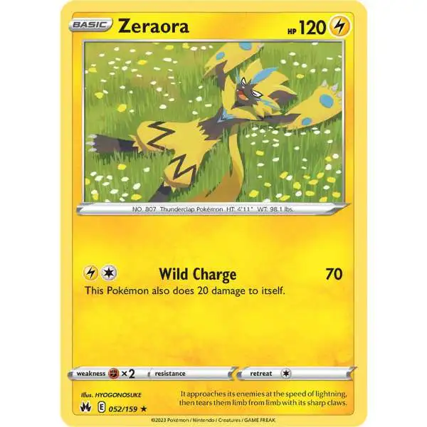 Pokemon Trading Card Game Crown Zenith Rare Zeraora #52
