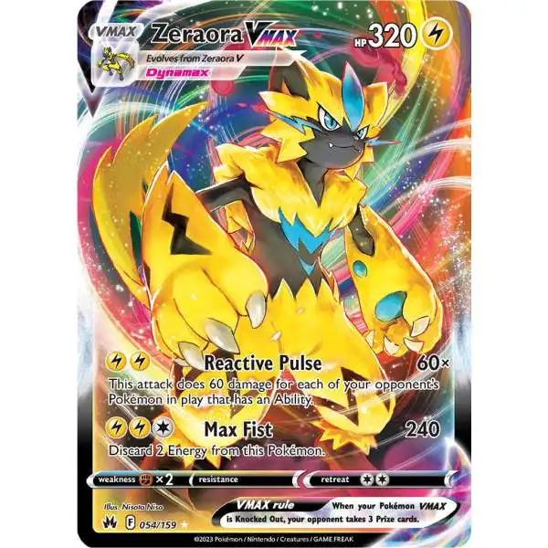 Pokemon Trading Card Game Crown Zenith Holo Rare Zeraora VMAX #54