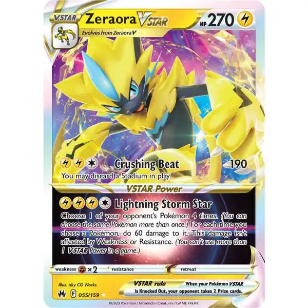 Pokemon Trading Card Game Crown Zenith Rare Holo Zeraora VSTAR #55