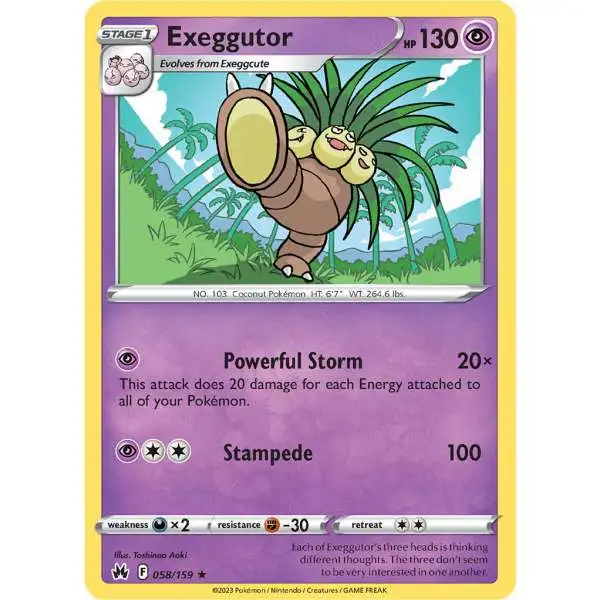 Pokemon Trading Card Game Crown Zenith Rare Exeggutor #58