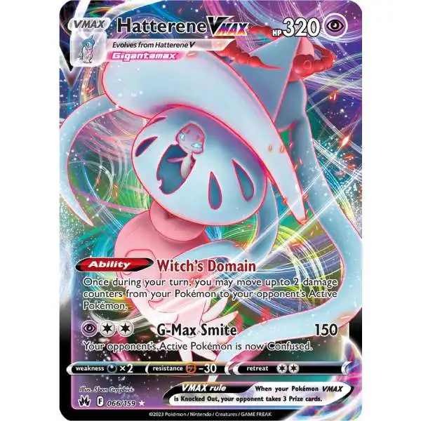 Pokemon Trading Card Game Crown Zenith Holo Rare Hatterene VMAX #66