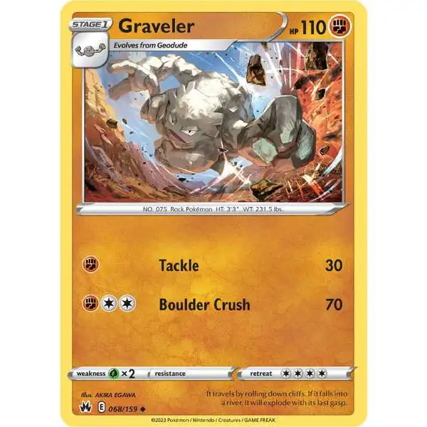 Pokemon Trading Card Game Crown Zenith Uncommon Graveler #68