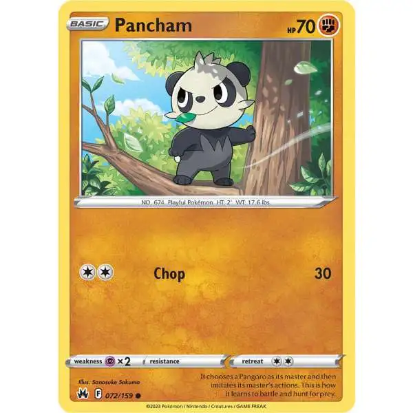 Pokemon Trading Card Game Crown Zenith Common Pancham #72