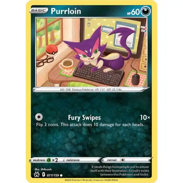 Pokemon Trading Card Game Crown Zenith Common Purrloin #77