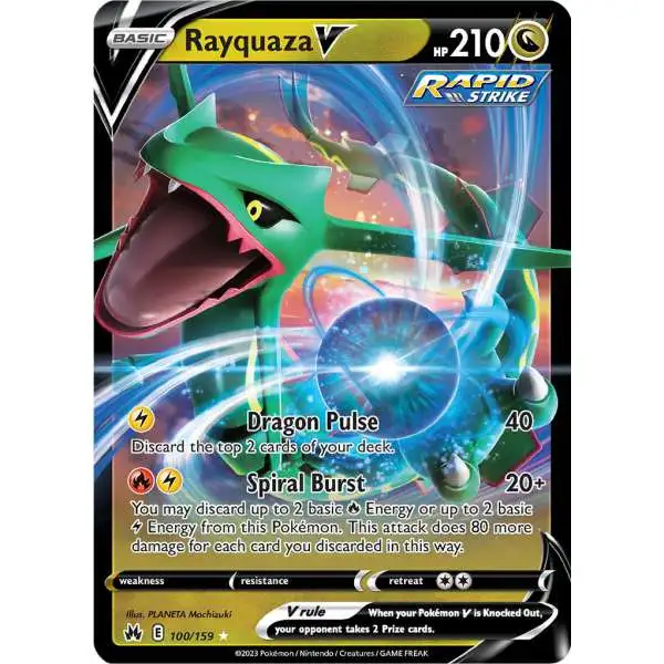 Pokemon Trading Card Game Crown Zenith Holo Rare Rayquaza V #100