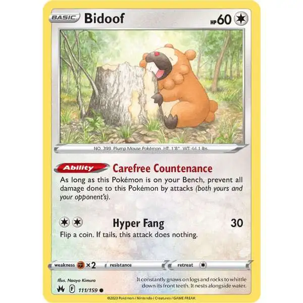 Pokemon Trading Card Game Crown Zenith Common Bidoof #111