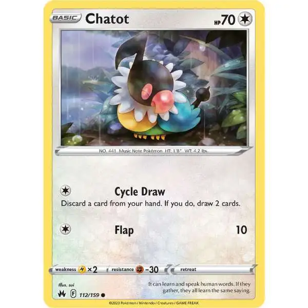 Pokemon Trading Card Game Crown Zenith Common Chatot #112