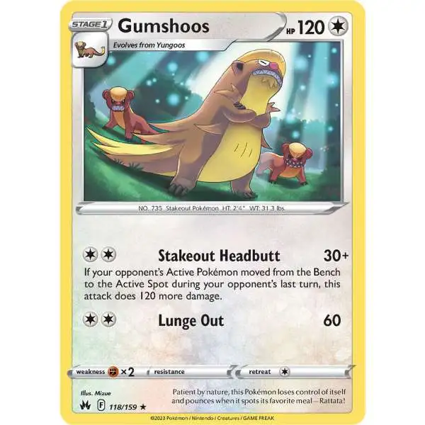 Pokemon Trading Card Game Crown Zenith Rare Gumshoos #118