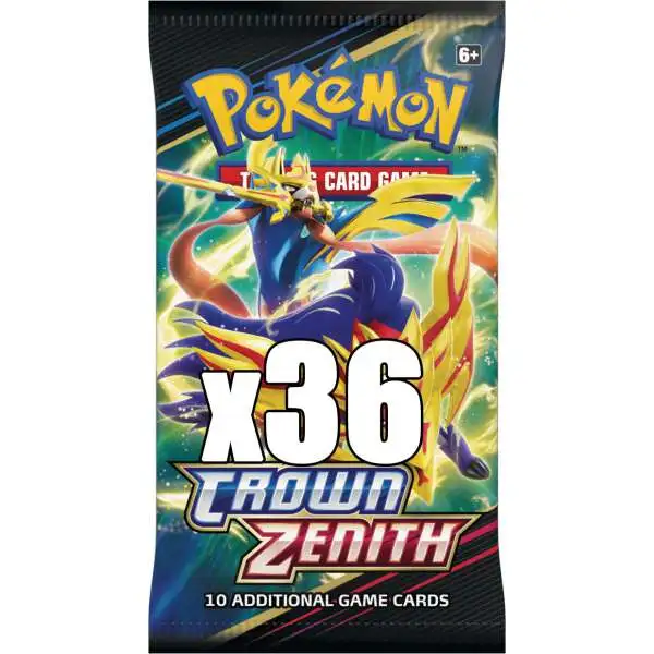 Pokemon Crown Zenith LOT of 36 Booster Packs [Equivalent of a Booster Box! 10 Cards Per Pack]