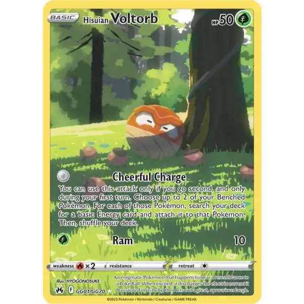 Pokemon Trading Card Game Crown Zenith Holo Rare Hisuian Voltorb GG01 [Galarian Gallery]