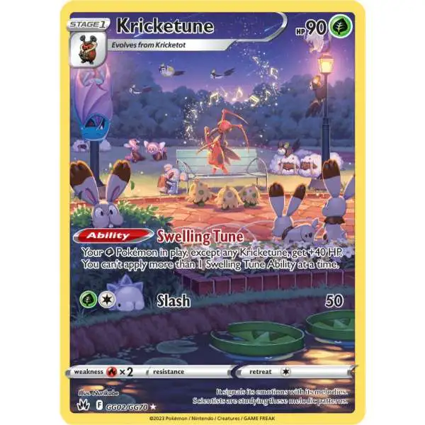 Pokemon Trading Card Game Crown Zenith Rare Holo Kricketune GG02 [Galarian Gallery]