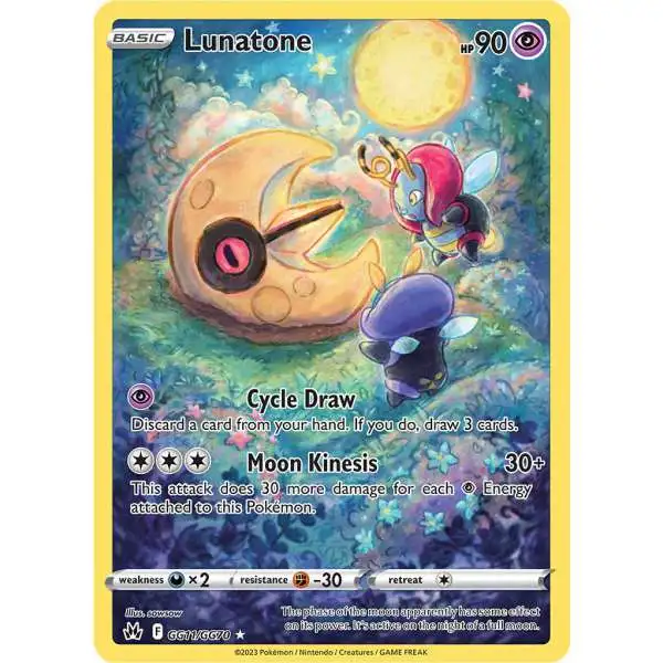 Pokemon Trading Card Game Crown Zenith Rare Holo Lunatone GG11 [Galarian Gallery]