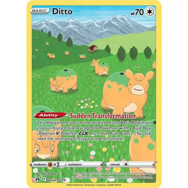  Pokemon - Ditto 107/159 - Crown Zenith - Holo Rare Card : Toys  & Games