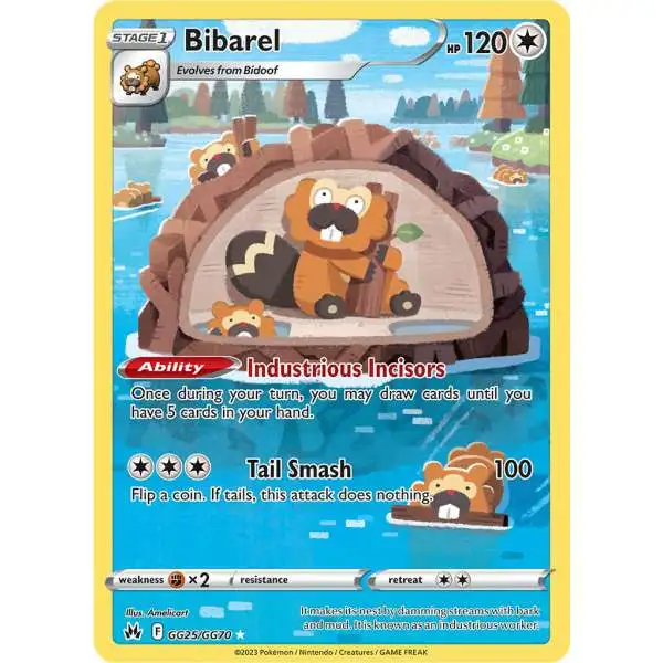 Pokemon Trading Card Game Crown Zenith Holo Rare Bibarel GG25 [Galarian Gallery]