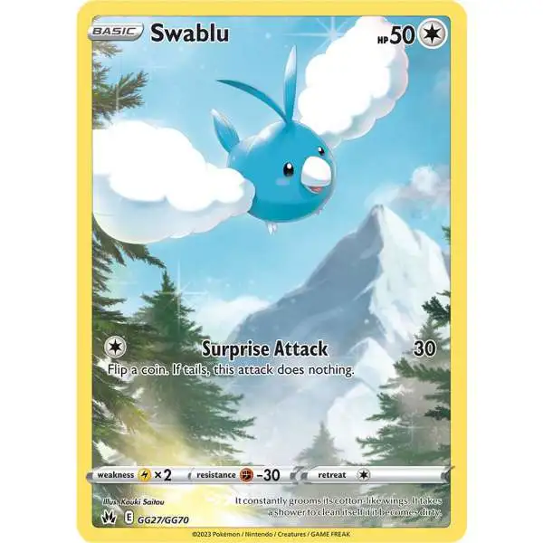 Pokemon Trading Card Game Crown Zenith Holo Rare Swablu GG27 [Galarian Gallery]