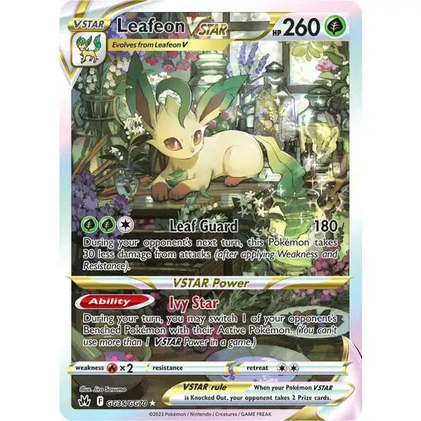 Pokemon Trading Card Game Crown Zenith Holo Rare Leafeon VSTAR GG35 [Galarian Gallery]