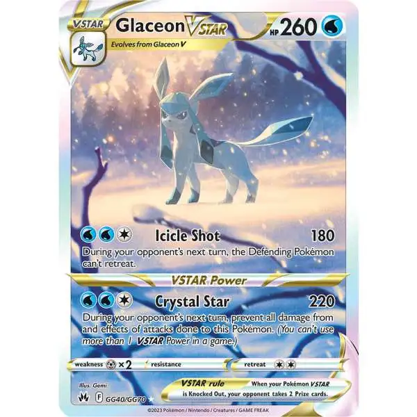 Pokemon Trading Card Game Crown Zenith Holo Rare Glaceon VSTAR GG40 [Galarian Gallery]