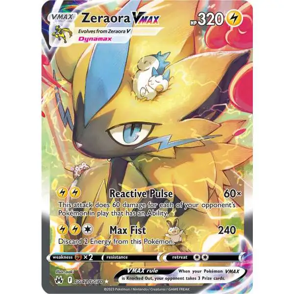 Pokemon Trading Card Game Crown Zenith Holo Rare Zeraora VMAX GG42 [Galarian Gallery]
